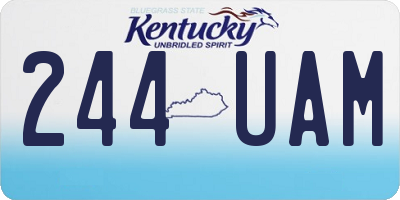 KY license plate 244UAM