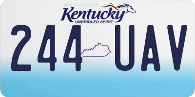 KY license plate 244UAV