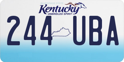 KY license plate 244UBA