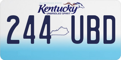KY license plate 244UBD
