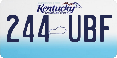KY license plate 244UBF