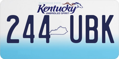 KY license plate 244UBK