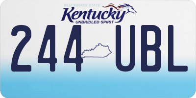 KY license plate 244UBL