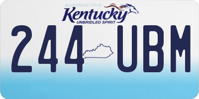 KY license plate 244UBM