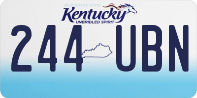 KY license plate 244UBN
