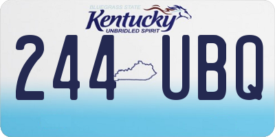 KY license plate 244UBQ