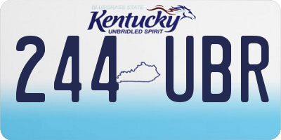 KY license plate 244UBR