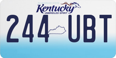 KY license plate 244UBT