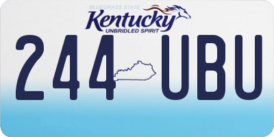 KY license plate 244UBU