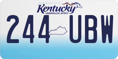 KY license plate 244UBW