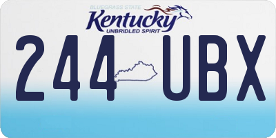 KY license plate 244UBX