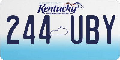 KY license plate 244UBY
