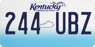 KY license plate 244UBZ