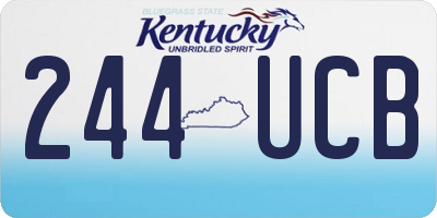 KY license plate 244UCB