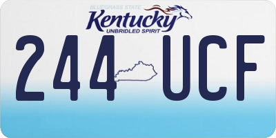 KY license plate 244UCF