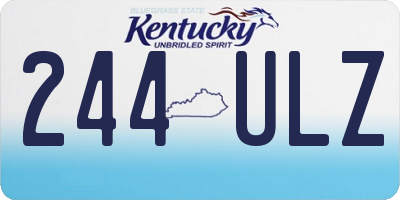 KY license plate 244ULZ