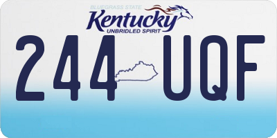 KY license plate 244UQF