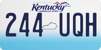 KY license plate 244UQH