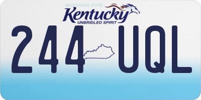 KY license plate 244UQL