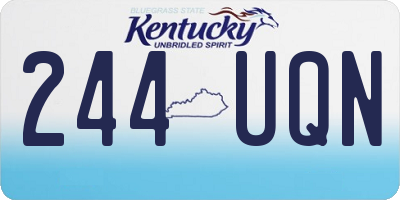 KY license plate 244UQN