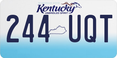 KY license plate 244UQT