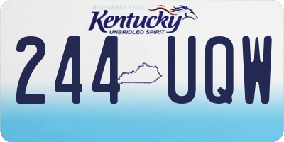 KY license plate 244UQW