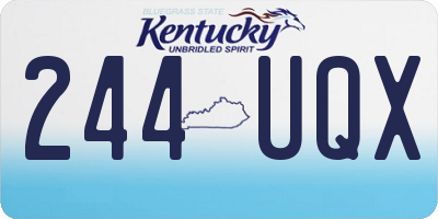 KY license plate 244UQX