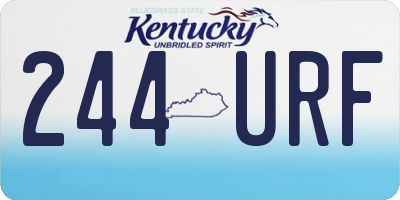 KY license plate 244URF