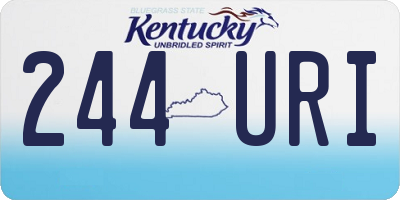 KY license plate 244URI