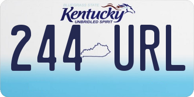 KY license plate 244URL