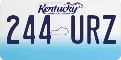 KY license plate 244URZ