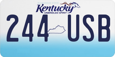 KY license plate 244USB