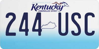 KY license plate 244USC