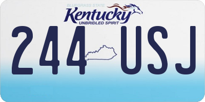KY license plate 244USJ