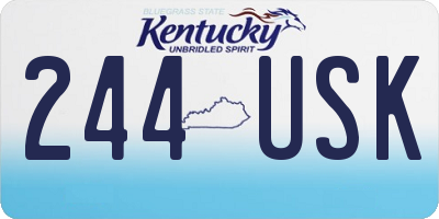 KY license plate 244USK