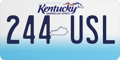 KY license plate 244USL