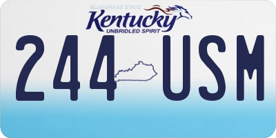 KY license plate 244USM