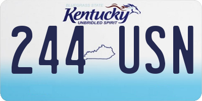 KY license plate 244USN