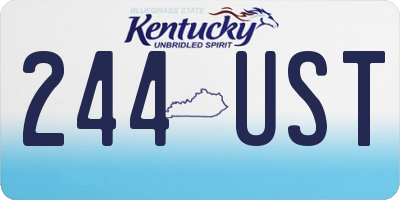KY license plate 244UST