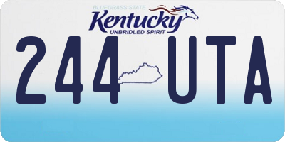 KY license plate 244UTA
