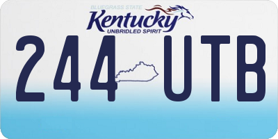 KY license plate 244UTB