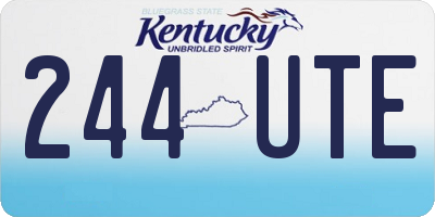 KY license plate 244UTE