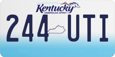 KY license plate 244UTI
