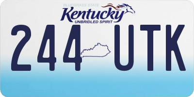 KY license plate 244UTK