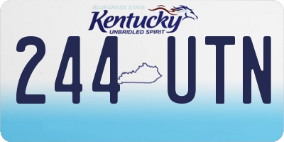 KY license plate 244UTN