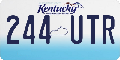 KY license plate 244UTR