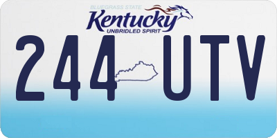 KY license plate 244UTV