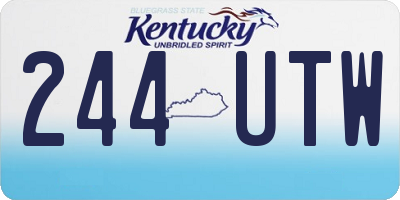 KY license plate 244UTW