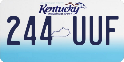 KY license plate 244UUF