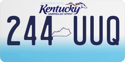 KY license plate 244UUQ